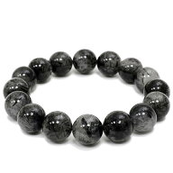 ブラックルチルクォーツ ブレスレット 13mm〜14mm 18cm メンズM レディースL サイズ 天然石 パワーストー…