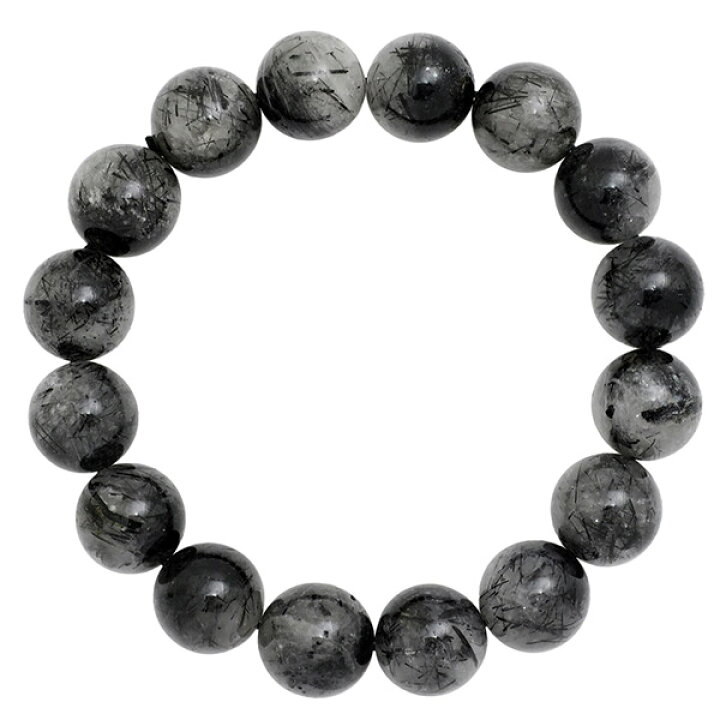 楽天市場】13mm〜14mm 19cm ブラックルチルクォーツ ブレスレット 
