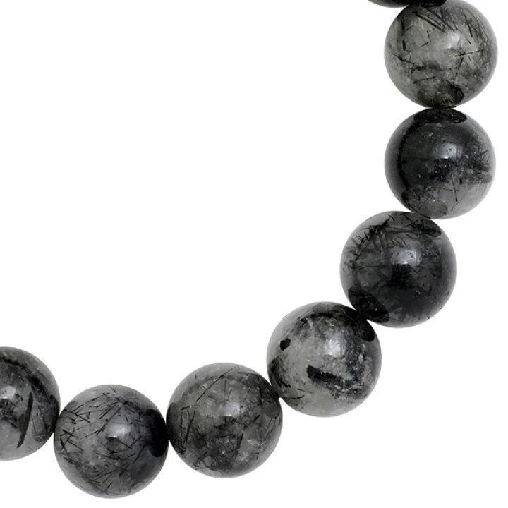楽天市場】13mm〜14mm 19cm ブラックルチルクォーツ ブレスレット 