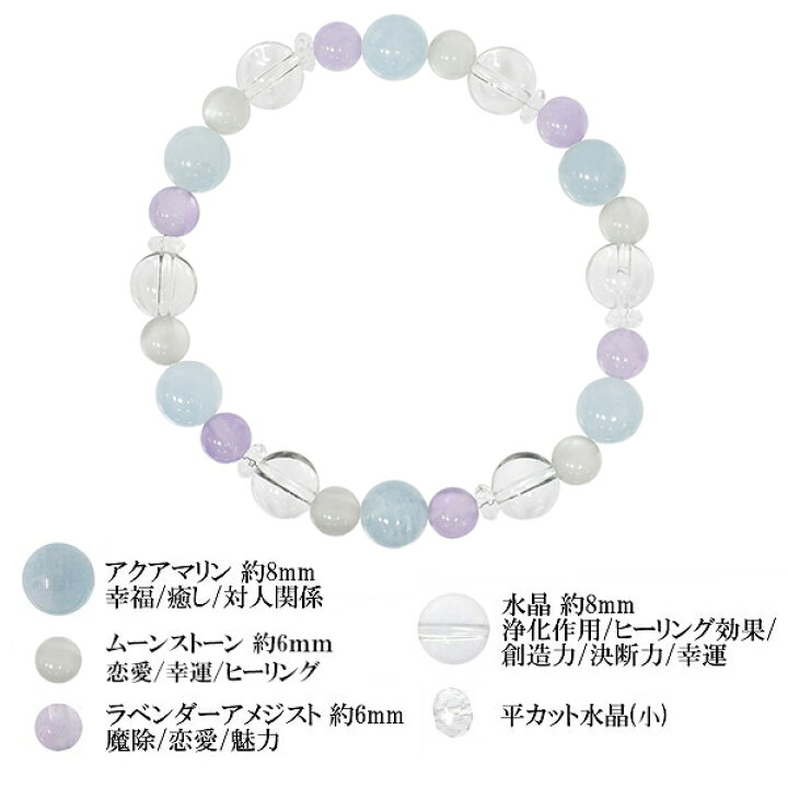楽天市場】8mm 17cm 恋愛 幸運 癒し アクアミックス アクアマリン 