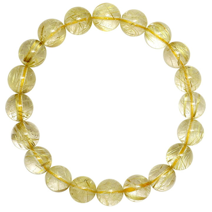 楽天市場】10mm 19cm 金針 ルチルクォーツ ブレスレット メンズL 