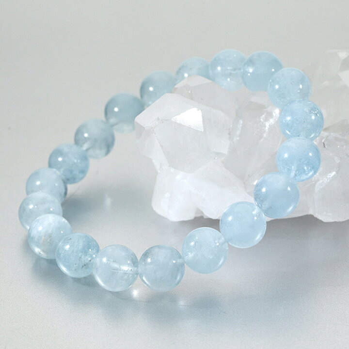 楽天市場】アクアマリン ブレスレット 9.5mm 17.5~19.5cm M~LL サイズ 