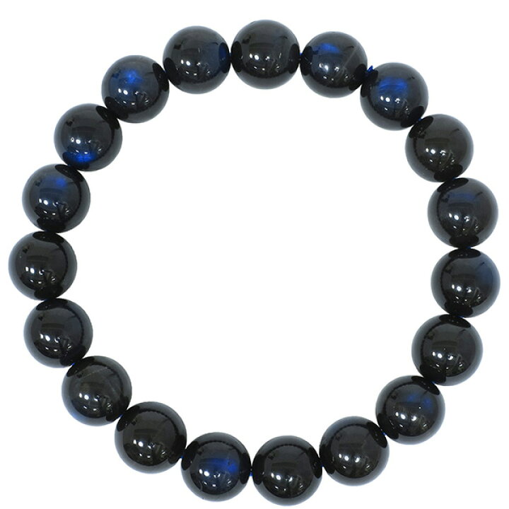 楽天市場】10.5mm 18.5cm 高品質 ブラック ラブラドライト  