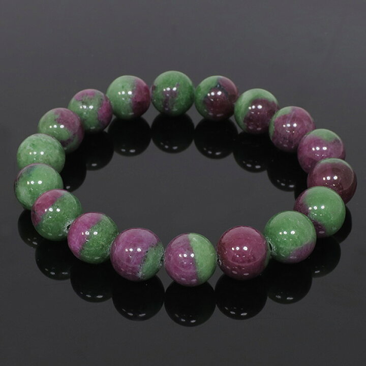 楽天市場】ルビーインゾイサイト ブレスレット 12mm 20cm メンズLL  