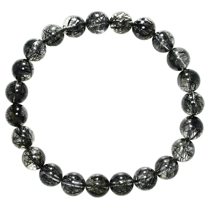 楽天市場】ブラックルチルクォーツ ブレスレット 8mm 17.5cm ブラック  