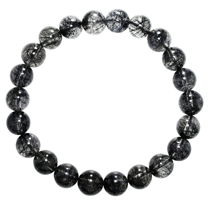 楽天市場】ブラックルチルクォーツ ブレスレット 8.5mm 17.5cm  