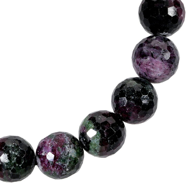 楽天市場】ルビーインゾイサイト カット ブレスレット 10.8mm 18cm  