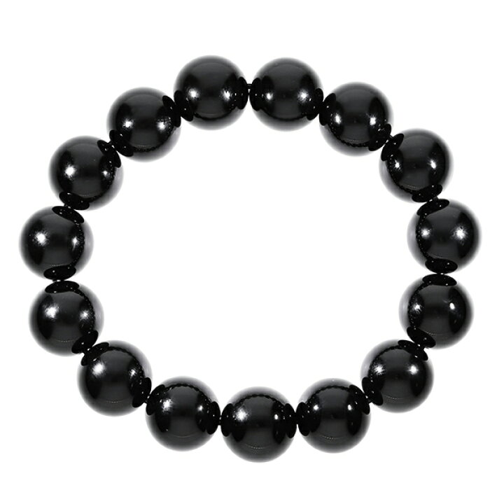 楽天市場】オニキス ブレスレット 大玉 14mm 18.5〜20.5cm メンズ M 
