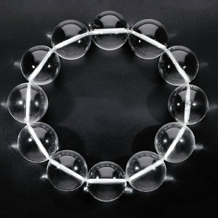 楽天市場】高品質 水晶 ブレスレット 18mm 18cm メンズM サイズ 天然 
