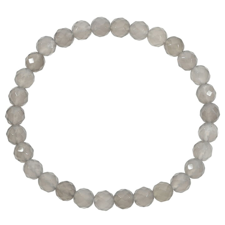 楽天市場】グレーアゲート ブレスレット カット 6mm 16.5〜17.5cm S〜L 
