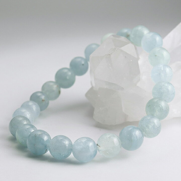 楽天市場】アクアマリン ブレスレット 8mm 16.5~18cm S~L サイズ 3月 
