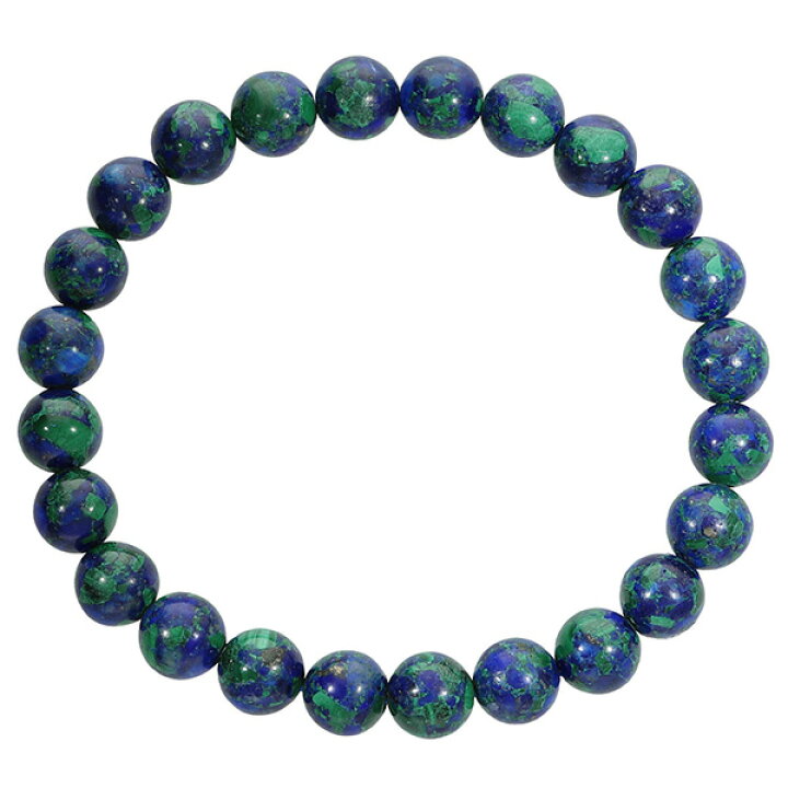 楽天市場】アズロマラカイト 8mm 17〜18.5cm M〜LL サイズ 天然石 