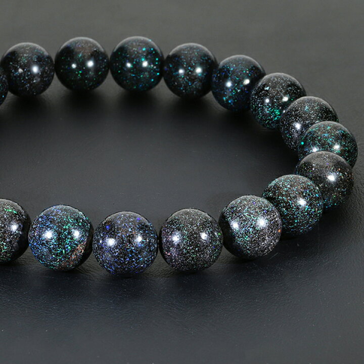 楽天市場】ブラックオパール ブレスレット 9.2mm 18cm メンズM  