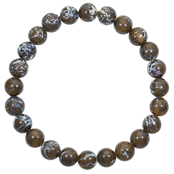 楽天市場】ボルダーオパール ブレスレット 7.5mm 17cm レディース M 