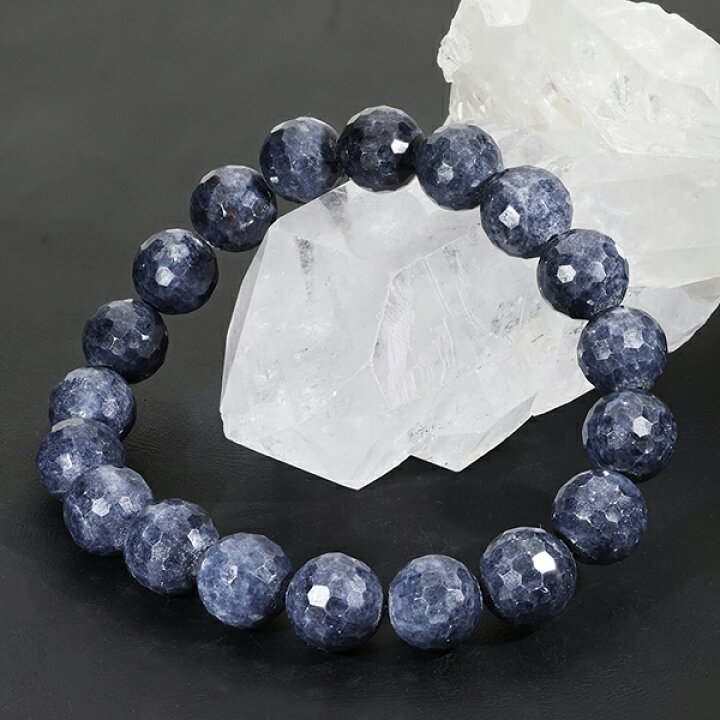 楽天市場】サファイア ブレスレット カット 10mm 18cm〜19cm M〜LL  