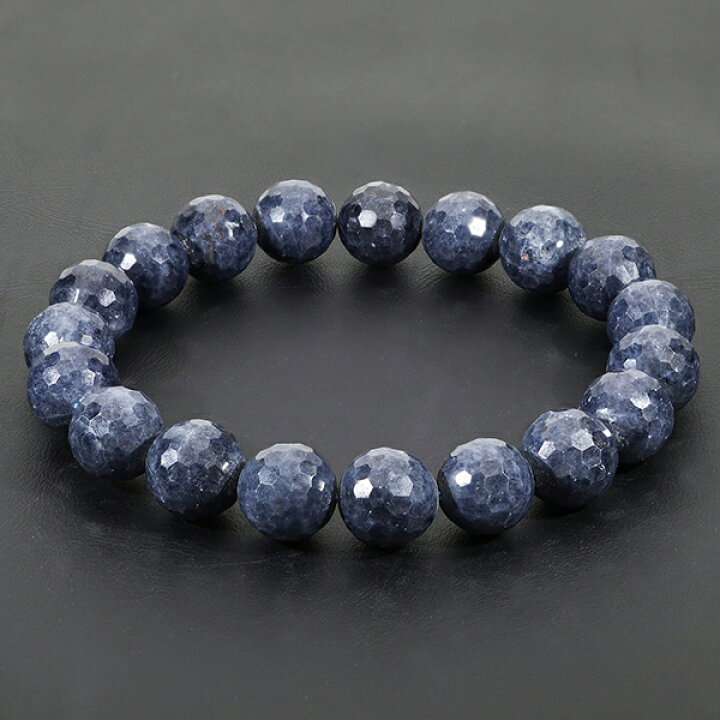 楽天市場】サファイア ブレスレット カット 10mm 18cm〜19cm M〜LL  