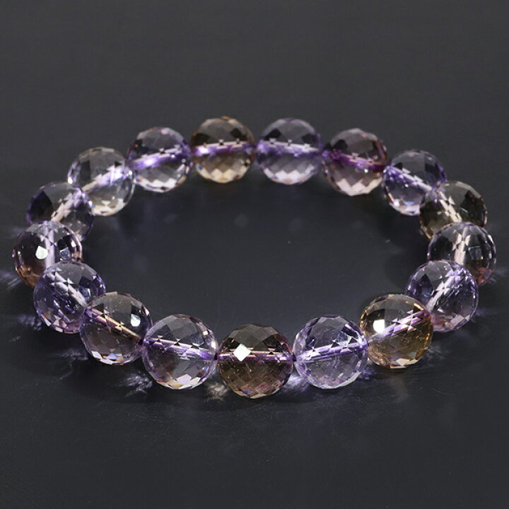 楽天市場】アメトリン カット ブレスレット 11.5mm 18cm メンズM 