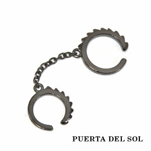 PUERTA DEL SOL 手錠 HandCuff イヤーカフ ブラック シルバー950 チタンコーティング ユニセックス シルバーアクセサリー 銀 SV950 ブリタニアシルバー ブランド アクセサリー ギフト プレゼント イヤ