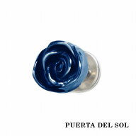 PUERTA DEL SOL バラ 薔薇 ピアス ブルー シルバー950 チタンコーティング ユニセックス シルバーアクセ…