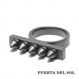 PUERTA DEL SOL Destroy 破壊 スタッズ リング(11号～23号) ブラック シルバー950 チタンコーティング ユニセックス シルバーアクセサリー 銀 SV950 ブリタニアシルバー シルバーリング 銀指輪 指輪 メンズリング レディースリング 人気 ブランド アクセサリー ギフト