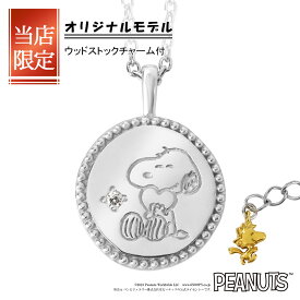 当店限定 スヌーピー コイン プレート ネックレス ペンダント 公式 グッズ 大人 ギフト PEANUTS SNOOPY ウッドストック スヌーピーネックレス キャラクタージュエリー シルバー ジルコニア 上品 かわいい レディース 女性 彼女 娘 妻 記念日 誕生日 プレゼント 人気