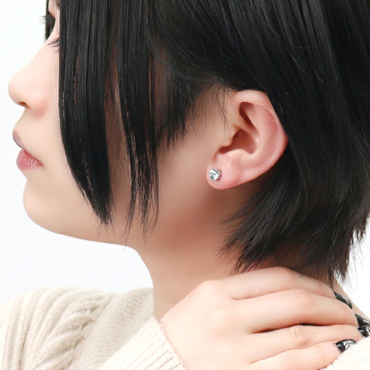 楽天市場】5mm 天然 アクアマリン シルバー925 一粒ピアス 1P 片耳用 