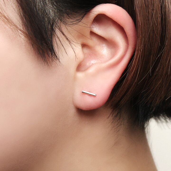 楽天市場】シンプル プチ バー スティック ピアス 1P 片耳用 シルバー 