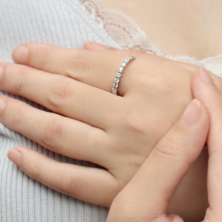 楽天市場】スイートテンダイヤモンド シンプル プラチナ リング 11号  