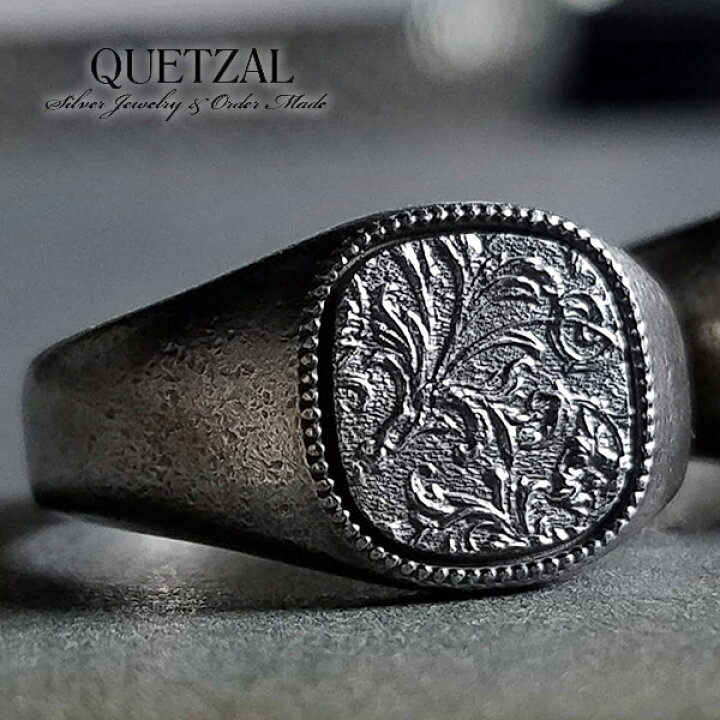 楽天市場】Quetzal スクロールシグネットリング リング 7号〜17号  