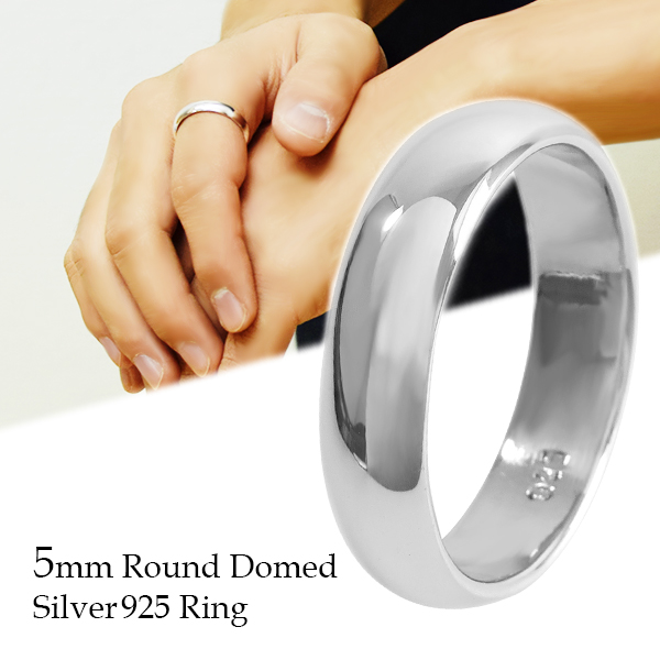 シルバーリング 男性用指輪 女性用指輪 指輪 シルバー925 シルバーのもつ綺麗な輝きを生かした シンプルなデザインの甲丸リング プレーン シルバー リング 幅5mm 甲丸 4.5～31号 メッセージ刻印 名入れ可 人気 メンズリング プレゼント 送料無料新品 メンズ シンプル 925 大きいサイズ カジュアル 銀指輪 レディースリング おしゃれ シルバーアクセサリー ユニセックス レディース 激安挑戦中