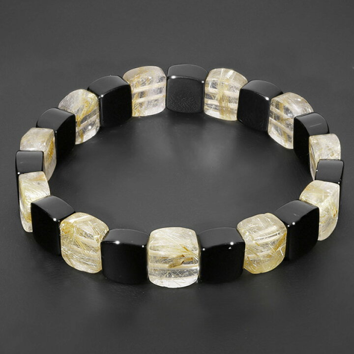 楽天市場】ルチルクォーツ オニキス 幅1cm 18.5cm バングル  