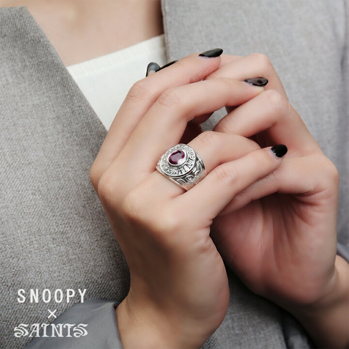 楽天市場】SNOOPY × SAINTS スヌーピー ＆ ウッドストック シルバー 