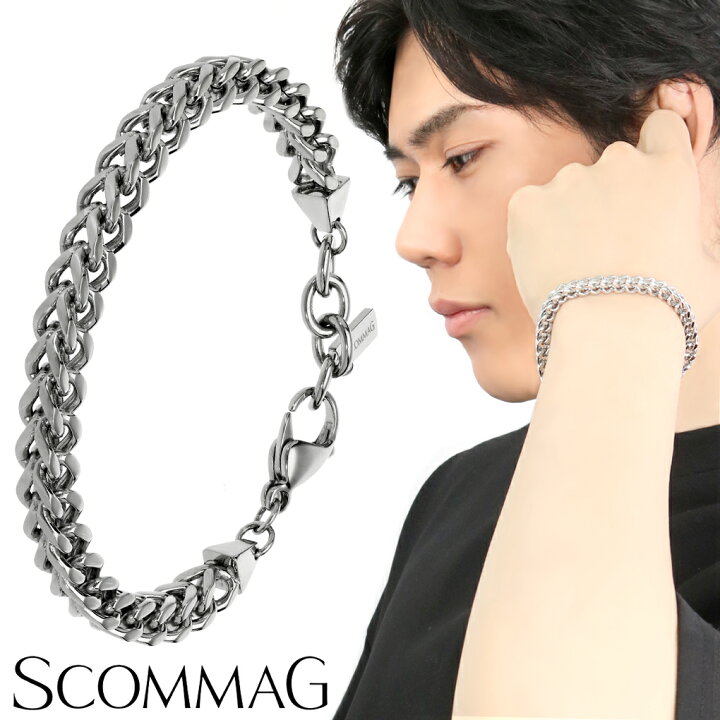 楽天市場】SCOMMAG ステンレス ブレスレット メンズブレスレット 