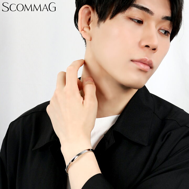 楽天市場】SCOMMAG ハーフツイスト ステンレス バングル Lサイズ 