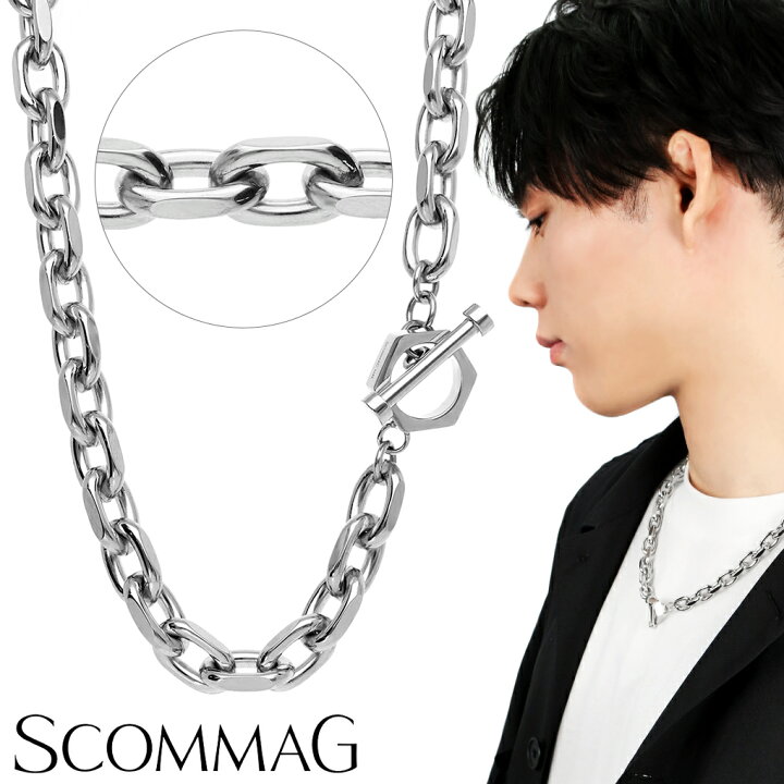 楽天市場】SCOMMAG マンテル ステンレス チェーン ネックレス あずき 