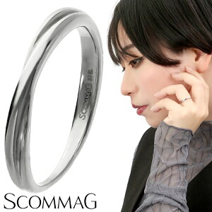 SCOMMAG ウェーブ クロス リング 指輪 5〜13号 細身 レディースリング ステンレス ステンレスリング サージカルステンレス 金属アレルギー アレルギーフリー シンプル 定番 きれいめ 細め レデ