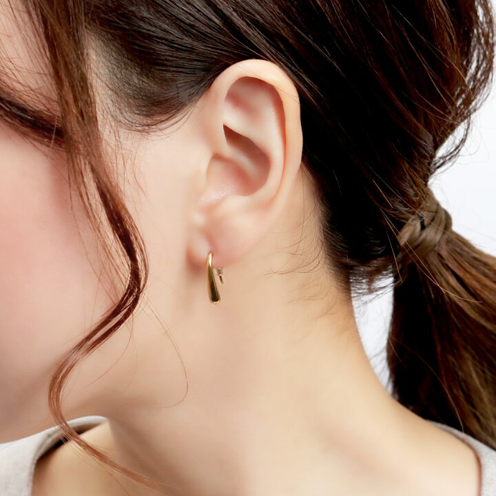 楽天市場】シンプル 雫 ティアドロップ ステンレス フックピアス 1P  