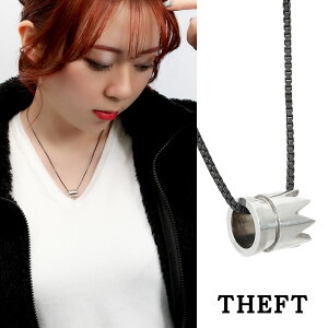 THEFT セフト 王冠 クラウン リング ネックレス ペンダント ペンダントトップ ペンダントチャーム シルバー ベネチアンチェーン ビンテージ ヴィンテージ アンティーク調 メンズ レディース