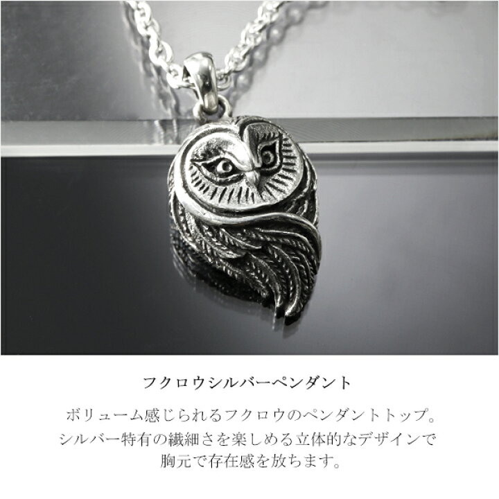 楽天市場】フクロウ シルバー ネックレス ペンダント シルバー925 