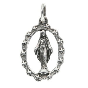 不思議のメダイ マリア 透かし ペンダントトップ ネックレスチャーム (チェーンなし) シルバー925 ネックレス ペンダント 聖母マリア メダイ キリスト シルバーアクセサリー 男性 女性 メン