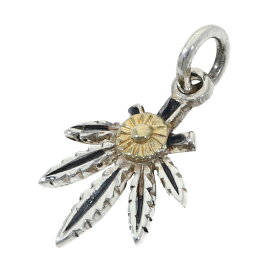 マリファナ ゴールド イーグル ペンダントトップ ネックレスチャーム (チェーンなし) シルバー925 ネックレス ペンダント インディアン ネイティブ ネイティブアメリカン 麻の葉 葉 イーグル シルバーアクセサリー 男性 女性 メンズ レディース 記念日 誕生日