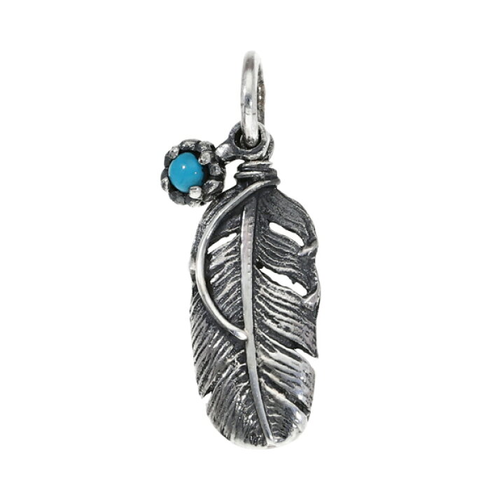 楽天市場】ターコイズ フェザー 右向き ペンダントトップ ネックレス 