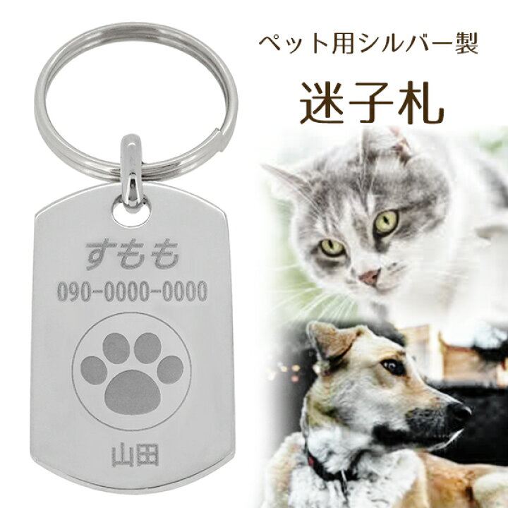 楽天市場 ペット用 迷子札 シルバー 製 刻印 名入れ代 無料 ペット 犬 猫 イヌ ネコ 名札 タグ 迷子 札 ネームプレート ネームタグ 愛犬 愛猫 犬用 猫用 連絡先 サージカルステンレス ネームオーダー シルバー925 プレゼント 人気 おしゃれ 新宿 銀の蔵
