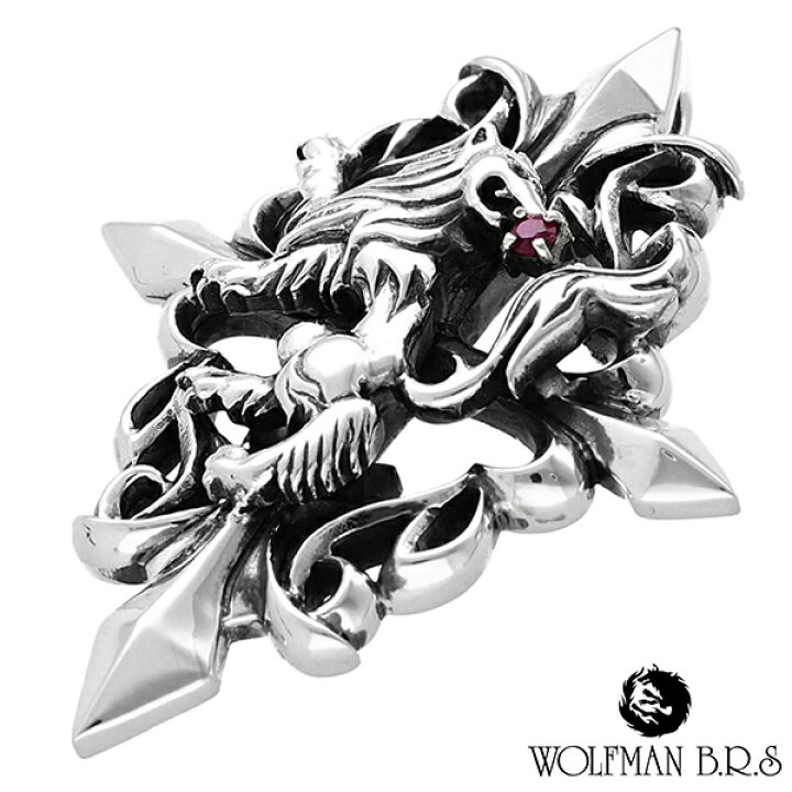 楽天市場】ウルフマン セイントウルフ ルビー ペンダントトップ 