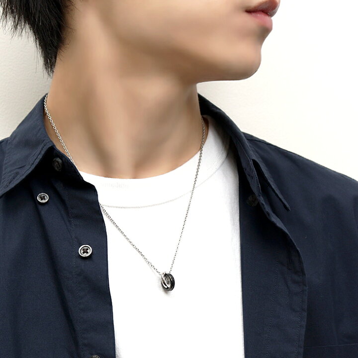 楽天市場 Fe Fe ダブルリング ステンレス ネックレス サージカルステンレス 金属アレルギー アレルギーフリー メンズネックレス メンズアクセサリー ペンダント ブランド 男性用 プレゼント 人気 おしゃれ ブランド 新宿 銀の蔵