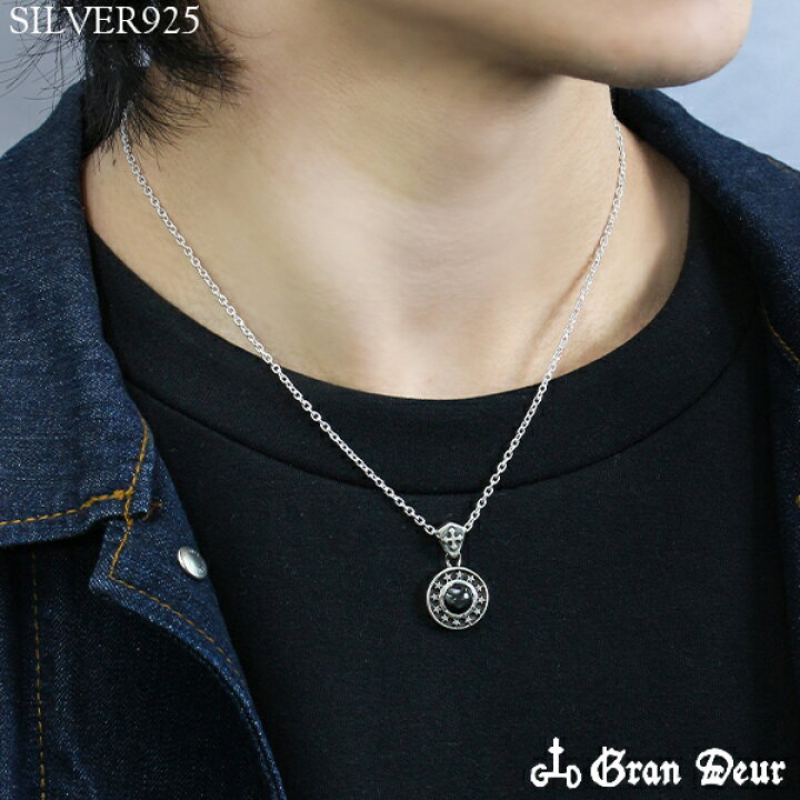 楽天市場】GRAN DEUR Twelve Stars 天然石 メダル シルバーネックレス 