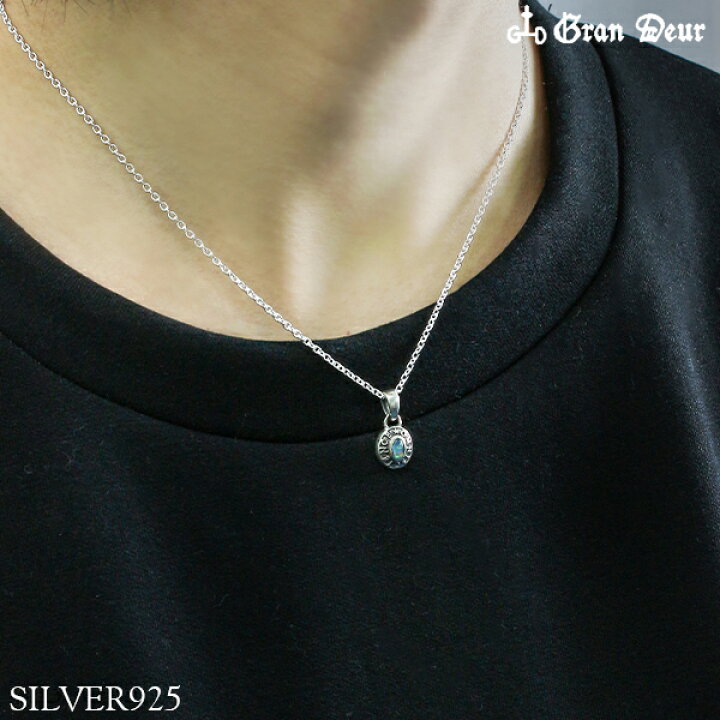楽天市場】GRAN DEUR ミニ 円盤 オーバル ストーン シルバーネックレス 