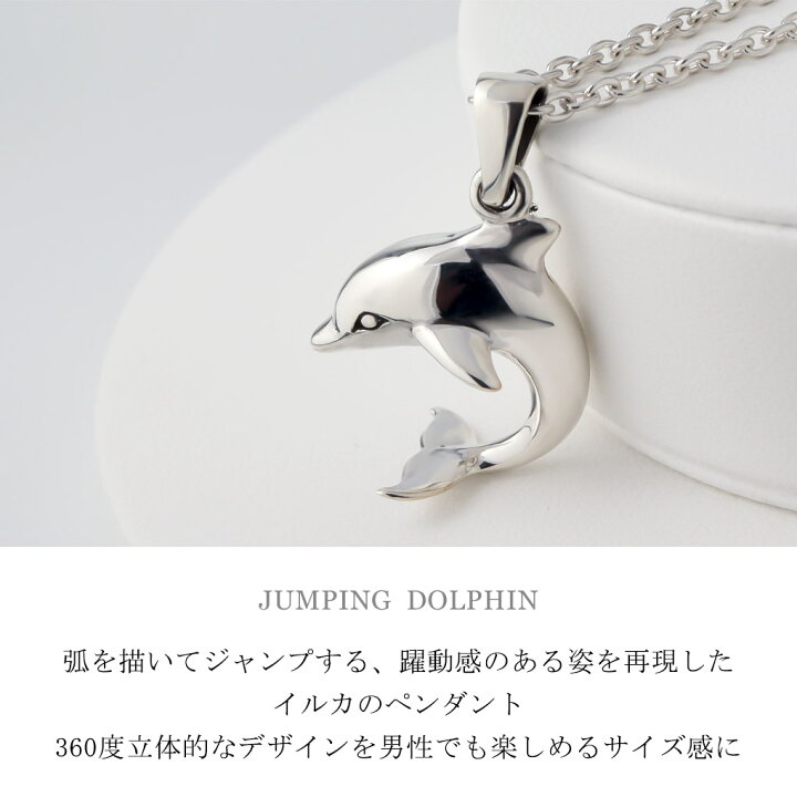 楽天市場】立体 イルカ ドルフィン シルバー ネックレス ペンダント 