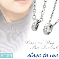 ペアネックレス 刻印無料 ダイヤモンドミニチュアリング ステンレス ステンレス ペアアクセサリー ダイヤ…