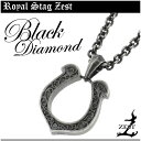 Royal Stag ダイヤモンド ホースシュー ブラック シルバーネックレス ビンテージ ヴィンテージ メンズ ネックレス シルバー925 ブラックダイヤ 唐草 アラベスク メンズネックレス 男性用ネックレス ブランド プレゼント 人気 彼氏 おしゃれ